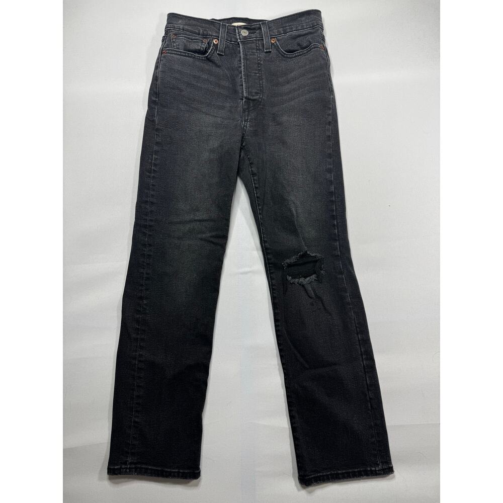 Levi's Women's Wedgie Straight Leg Button Fly Black Jeans -Size 27x28 (26x26.5)*